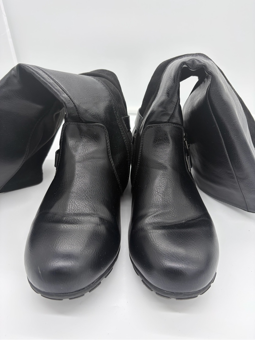 Black Women's Over-the-Knee Leather Boots
